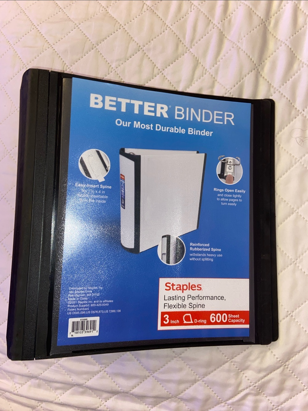 Staples Better Binder 3-Inch D-Ring in Black